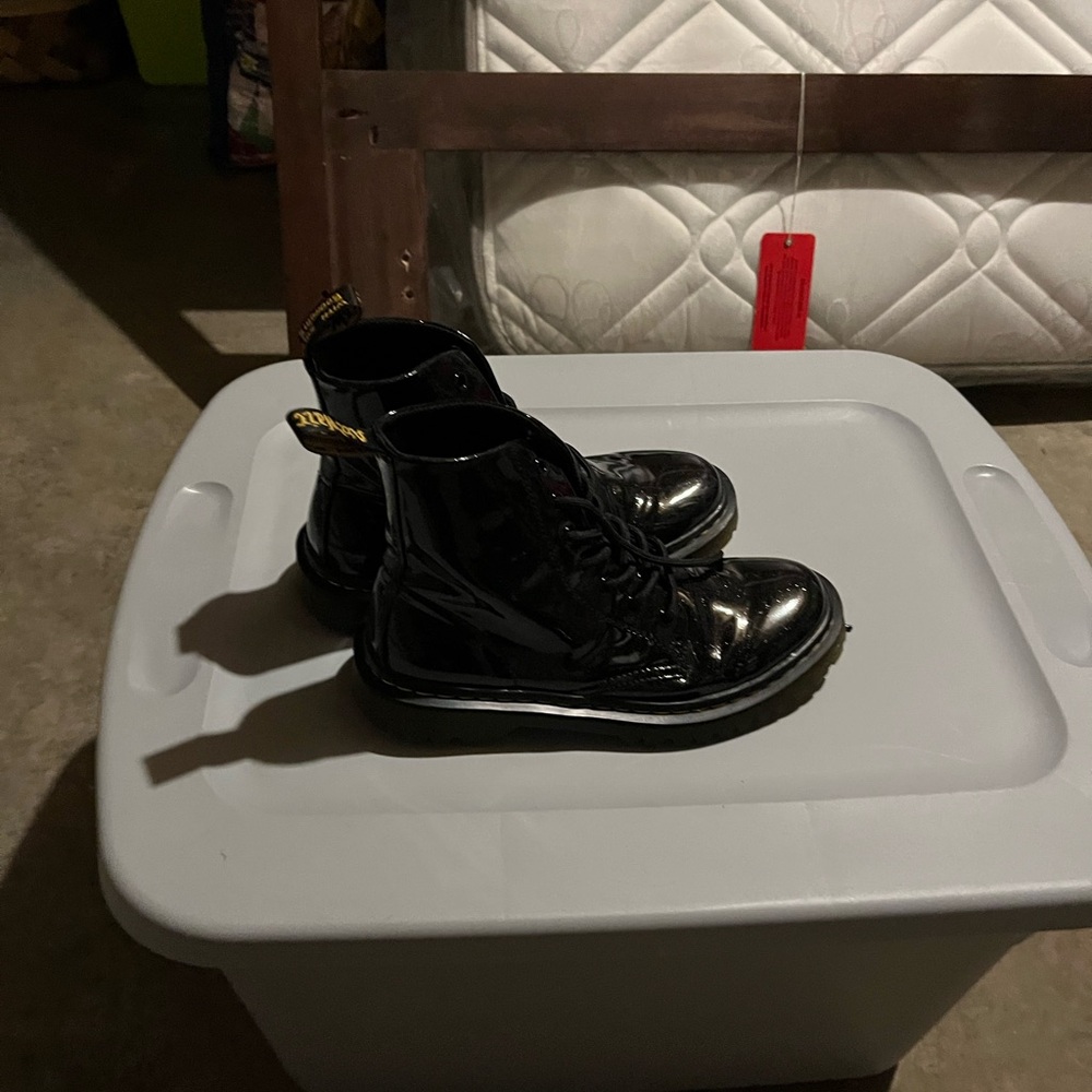Sparkle patten leather combat boots from dr. Martin